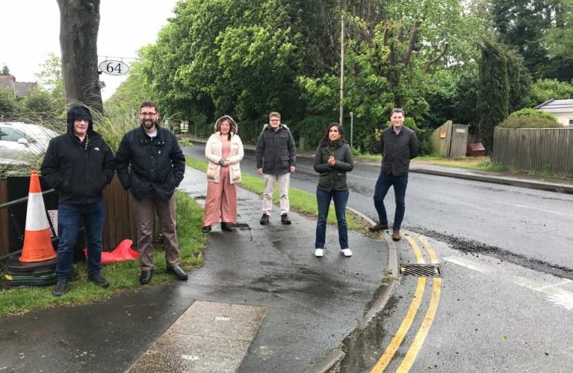 Claire with residents on Massetts Road