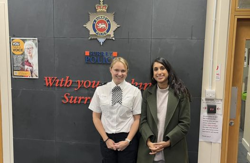 Claire with Inspector Lindsey Whatley, the Borough Commander for East Surrey