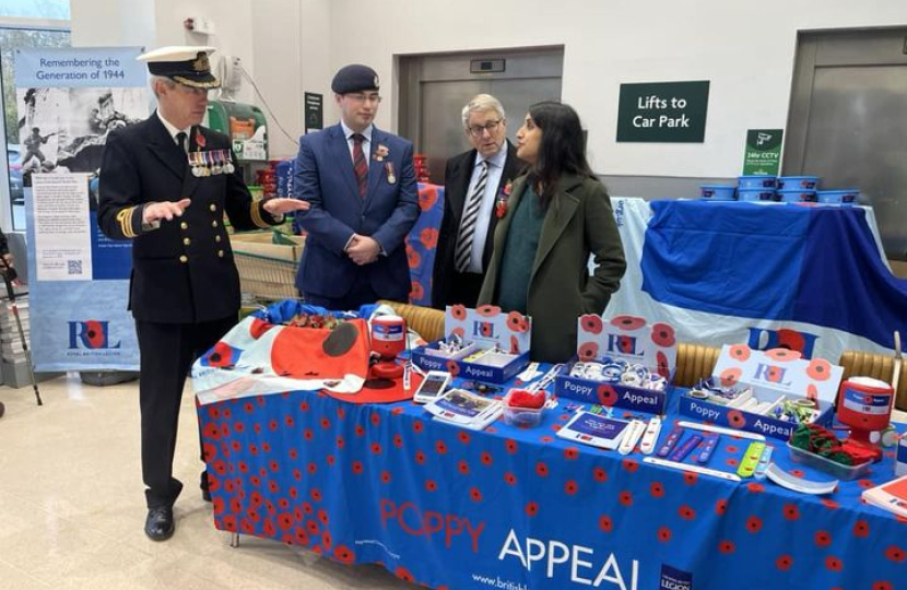 Claire selling poppies in Oxted 