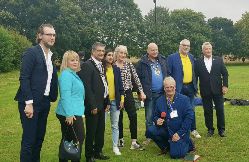 Claire with guests at the Game4Ukraine