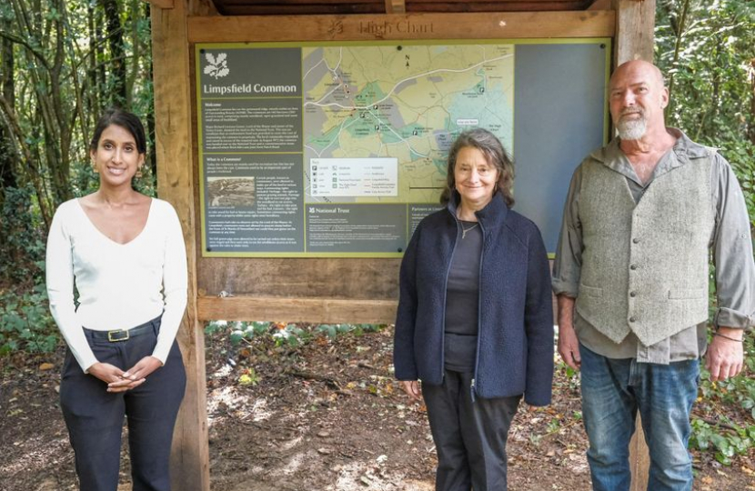 Claire stands with Stephanie Fudge and Mark Dawson from the National Trust