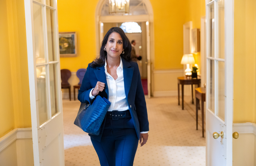 Claire walking into Downing Street to be appointed to Cabinet