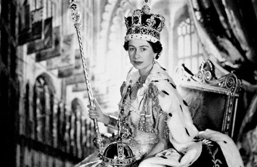 The Queen on her coronation day