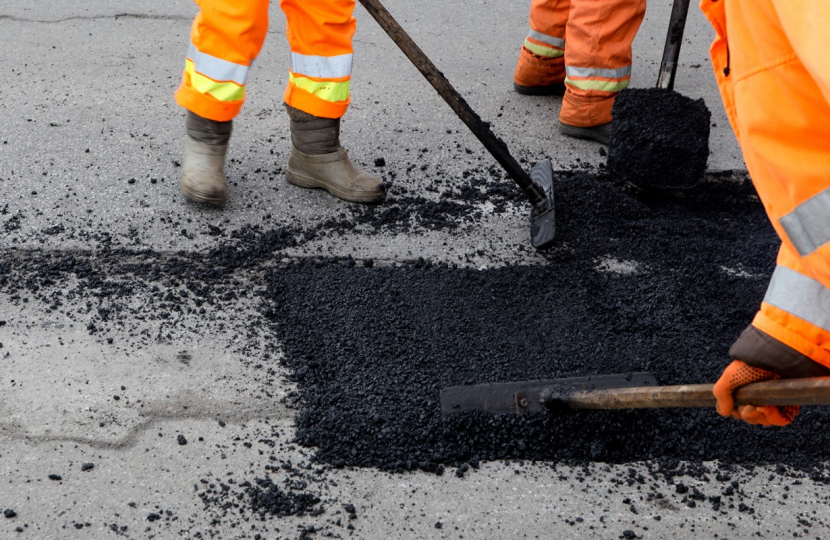 Road resurfacing work