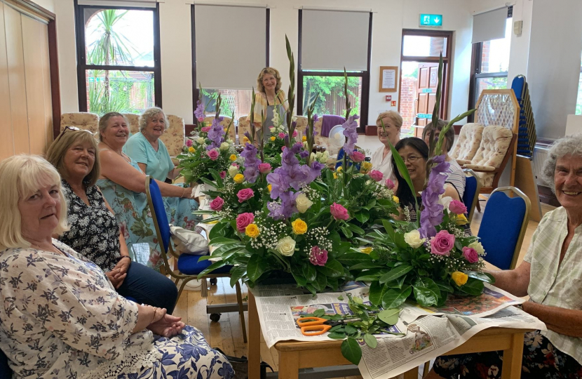 A flower arranging session at The Westway