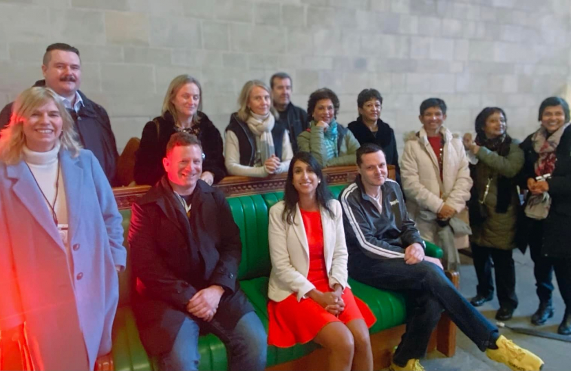 Claire with East Surrey residents in Houses of Parliament