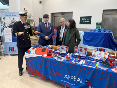 Claire selling poppies in Oxted 