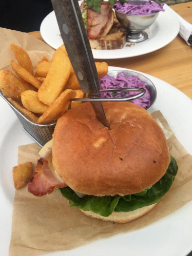 Claire's burger at Botley Hill Farm House