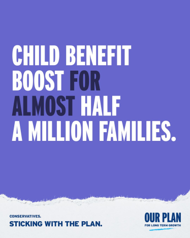 Child Benefit boost for almost half a million families. 