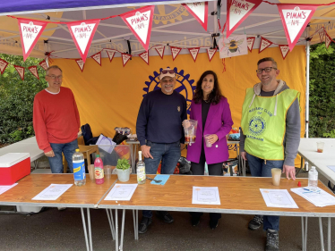 Claire on Pimms duty with the Caterham Rotary club