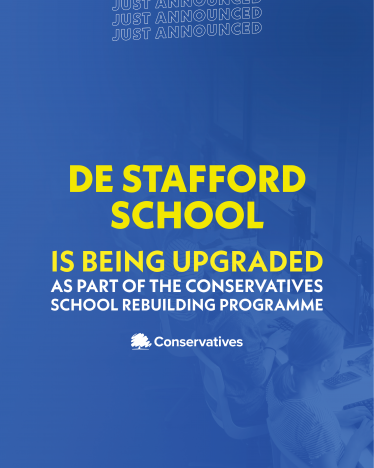 de Stafford School is being upgraded as part of the Conservatives' School Rebuilding Programme