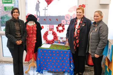 Claire in Morrisons with Joan, RBL volunteer, and Jackie, Morrisons Community Champion.